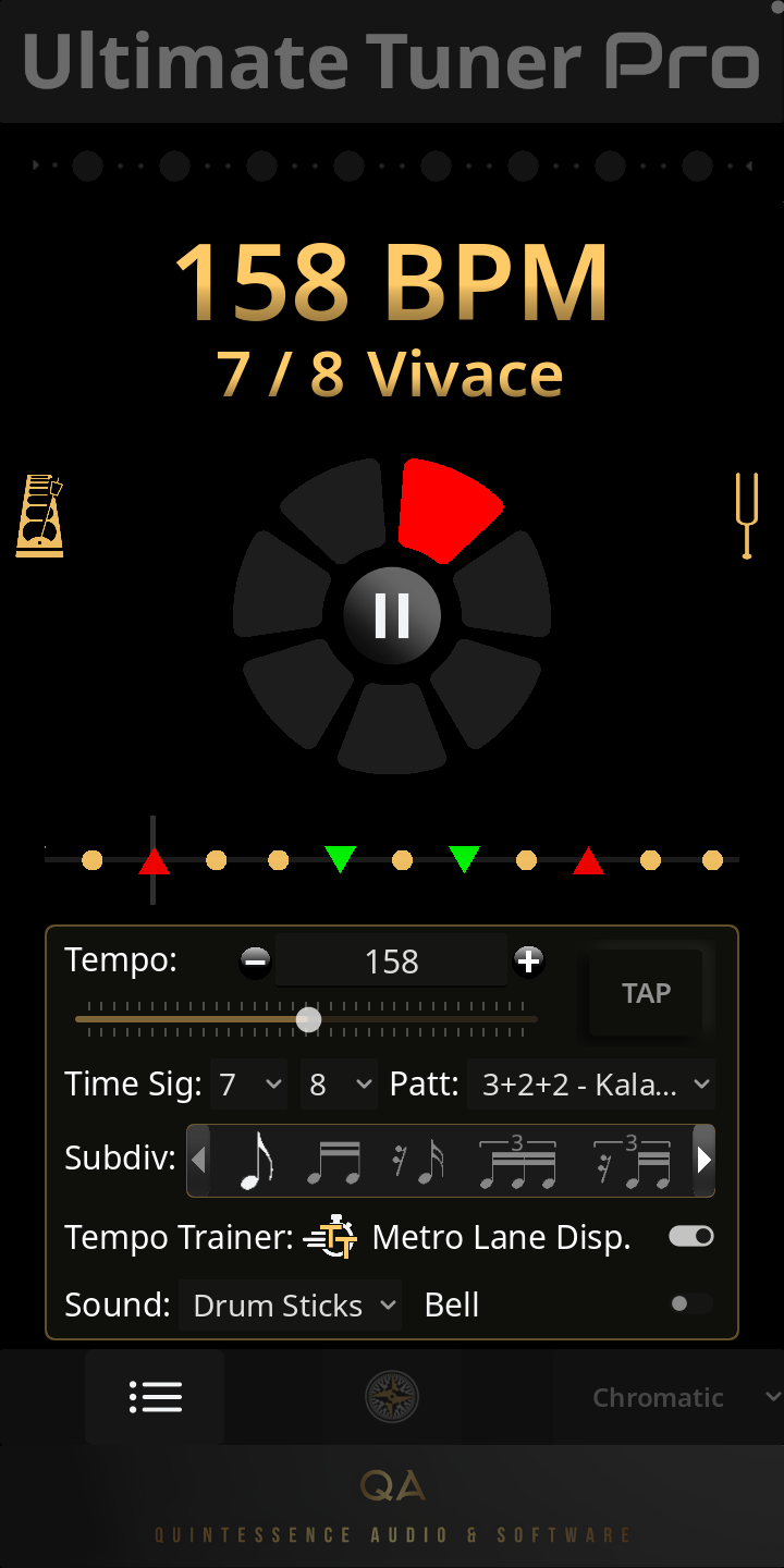 Ultimate Tuner Pro - Metronome Display Current
