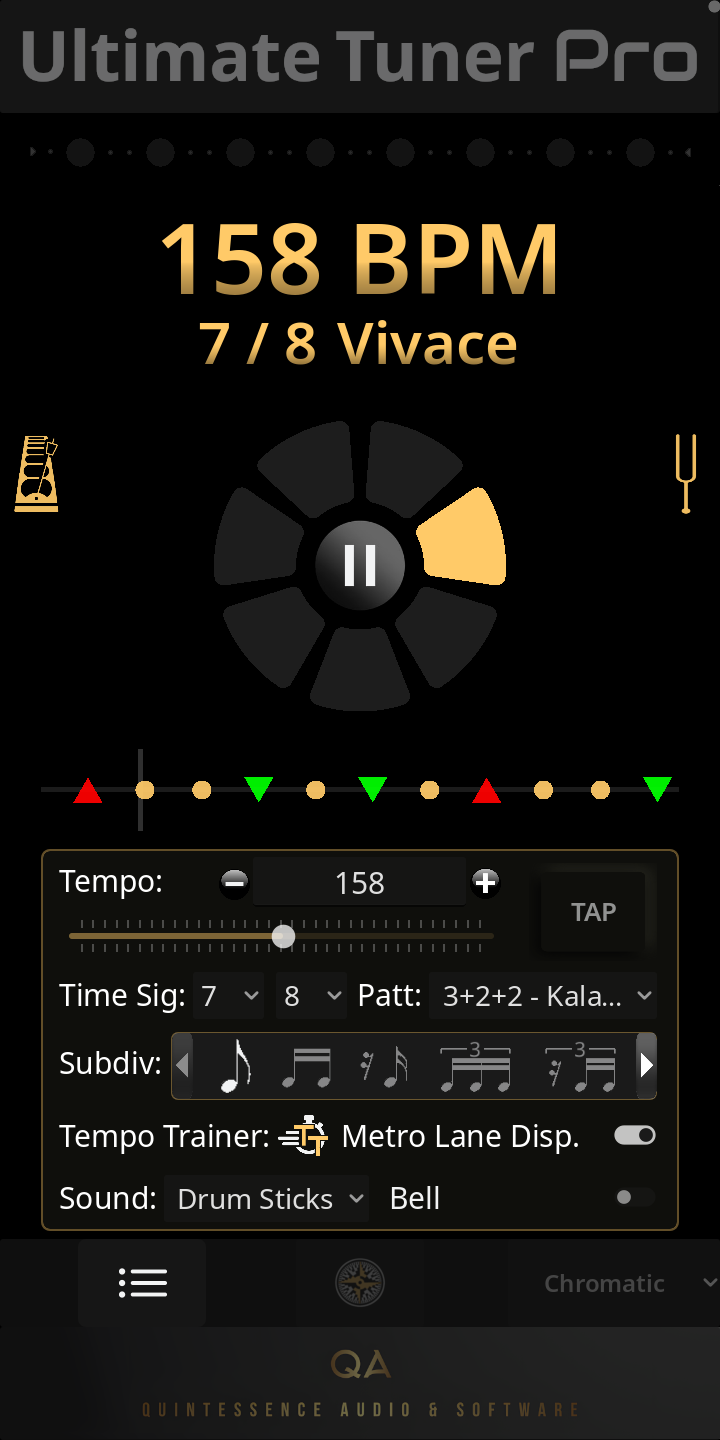 Ultimate Tuner Pro - Metronome Display Next