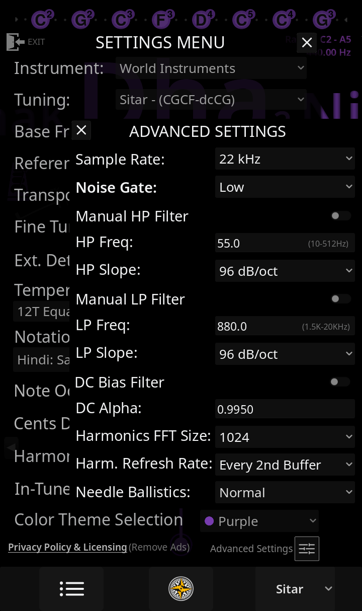 Ultimate Tuner Pro - Advanced Settings