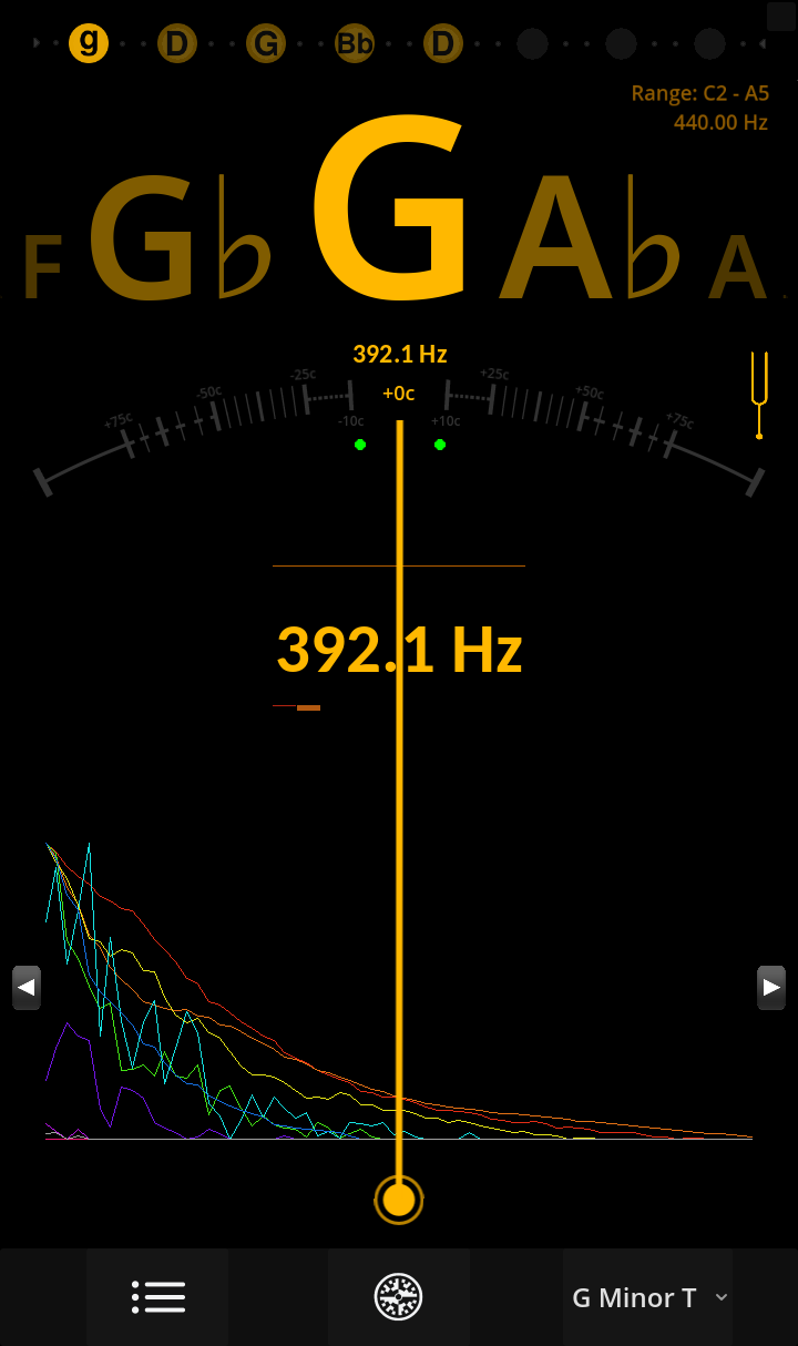 Ultimate Tuner Pro - Banjo Tuning Screen
