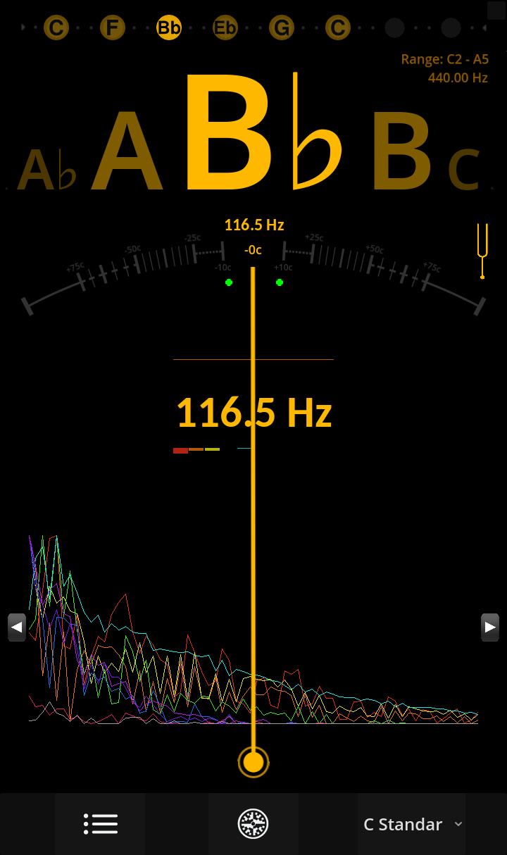 Ultimate Tuner Pro - Flat Tunings Example