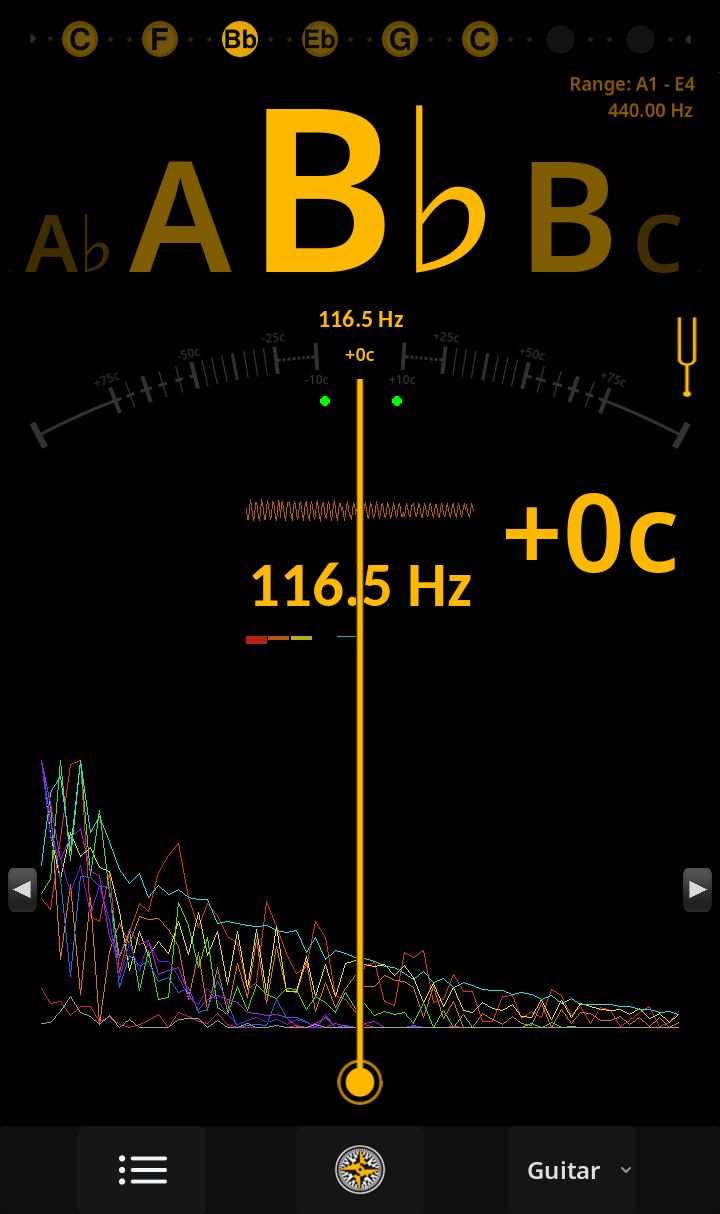Ultimate Tuner Pro - Flat Tunings Example