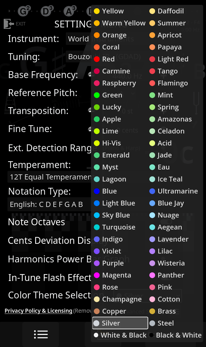 Ultimate Tuner Pro - Color Themes