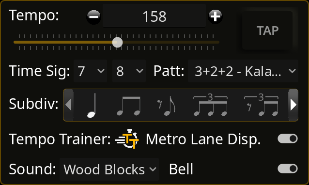 Ultimate Tuner Pro - Metronome Panel
